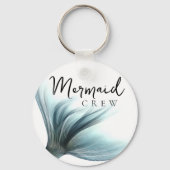 Mermaid Crew Aqua | Mint Seafoam Luxe Bridal Party Schlüsselanhänger (Vorderseite)