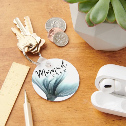 Mermaid Crew Aqua | Mint Seafoam Luxe Bridal Party Schlüsselanhänger (Schreibtisch)