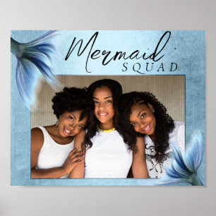 Mermaid Crew Ice Blue Mute Glam Friends Foto Poster