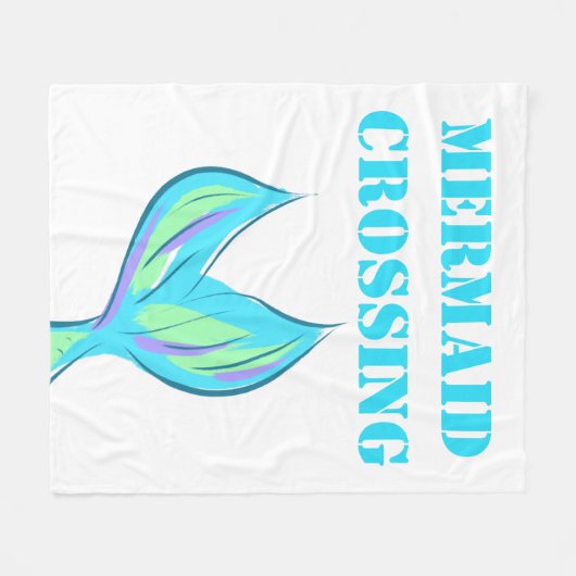 Mermaid Crossing Fleecedecke (Vorderseite (Horizontal))