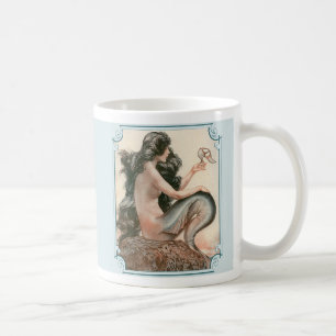 Mermaid Cup Vintage 20er französischer Schuh/Blau Kaffeetasse