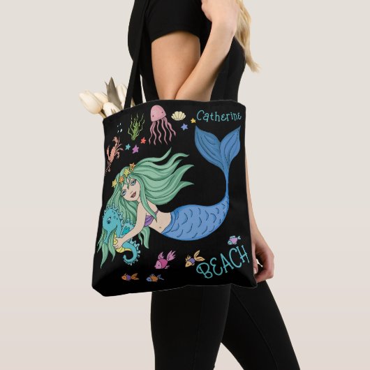 Mermaid Custom Beach Tasche (Von Nahem)