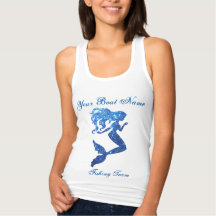 Mermaid Custom Bootname and Fishing Team Shirt