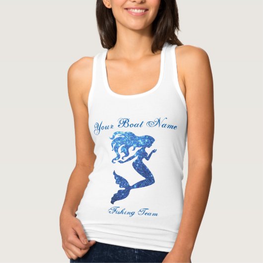 Mermaid Custom Bootname and Fishing Team Shirt (Vorderseite)