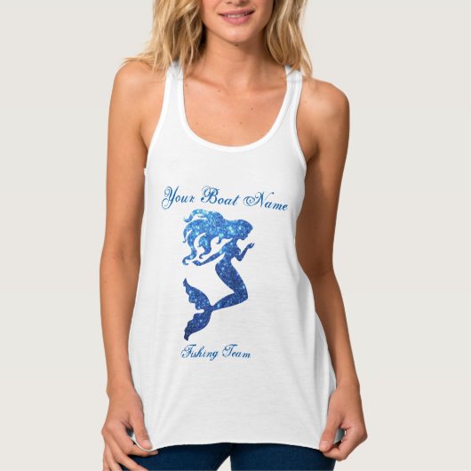 Mermaid Custom Bootname and Fishing Team Shirt (Vorderseite)