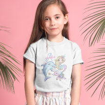 Mermaid Custom Kids Name Pink Girl T - Shirt