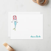 Mermaid Custom Stationery Notecards Mitteilungskarte (Vorderseite/Rückseite Beispiel)