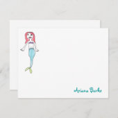Mermaid Custom Stationery Notecards Mitteilungskarte (Vorne/Hinten)