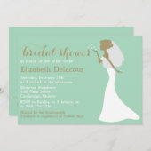 Mermaid Cut Wedding Gown Bridal Dusche Einladung (Vorne/Hinten)