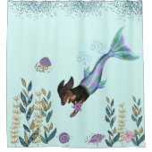 Mermaid Dackel Duschvorhang (Vorderseite)