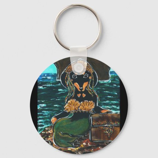 Mermaid-Dackel Schlüsselanhänger (Vorderseite)