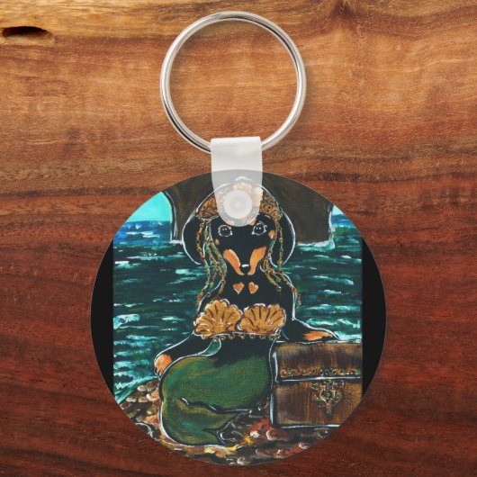 Mermaid-Dackel Schlüsselanhänger (Vorderseite)