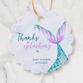 Mermaid Danke für Splashing von Birthday Geschenkanhänger