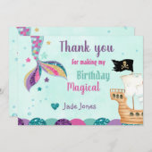 Mermaid Dankeschön Cards, Mermaid Geburtstagskarte Einladung (Vorne/Hinten)