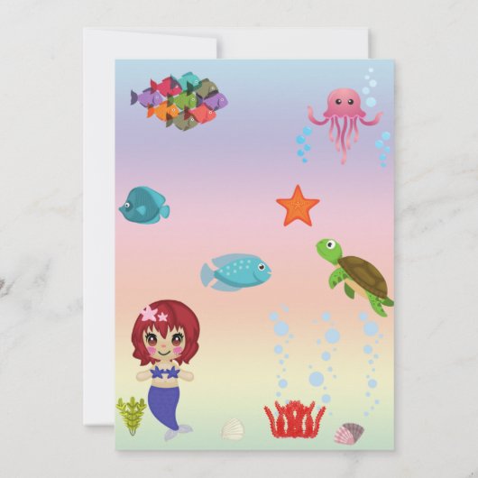 Mermaid Dankeschön Karte (Rückseite)