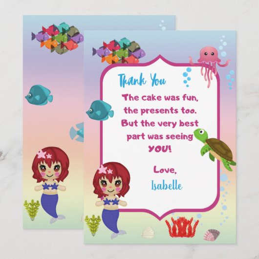 Mermaid Dankeschön Karte (Vorne/Hinten)