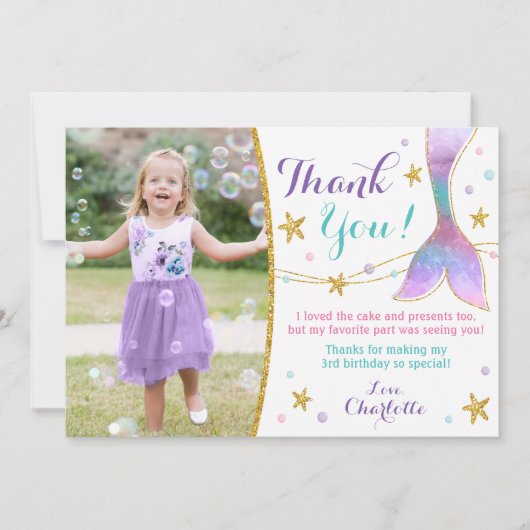 Mermaid Dankeschön-Karte - Danke, dass du unter de Dankeskarte (Vorderseite)