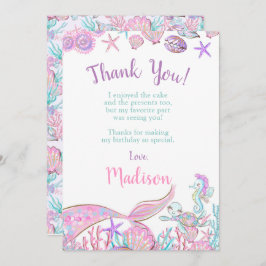 Mermaid Dankeschön Karten