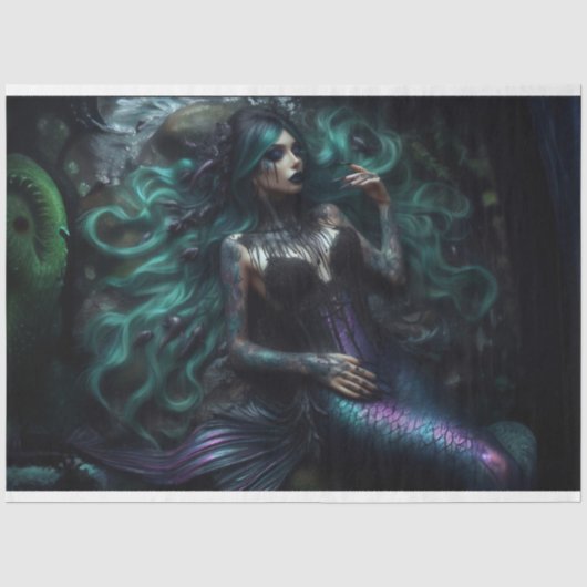 Mermaid Darkness Tissue Paper Seidenpapier (Vorderseite)