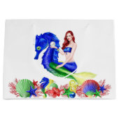 Mermaid Deep Blue Große Geschenktüte (Vorderseite)