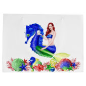 Mermaid Deep Blue Große Geschenktüte (Rückseite)