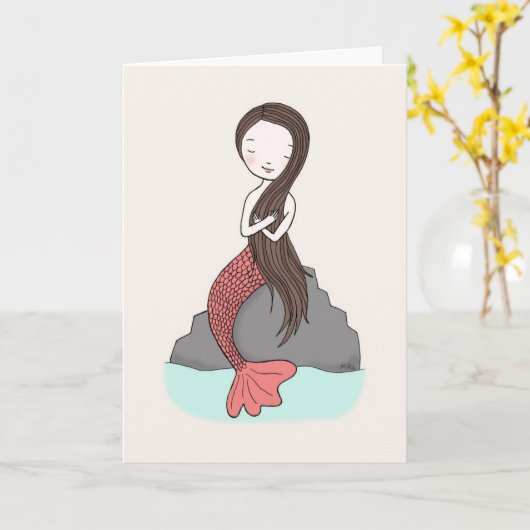 Mermaid Denken Sie an Ihre Karte Mermaid Liebe-Kar (Gelbe Blume)