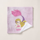 Mermaid Design Badehandtuch Set (Waschlappen)