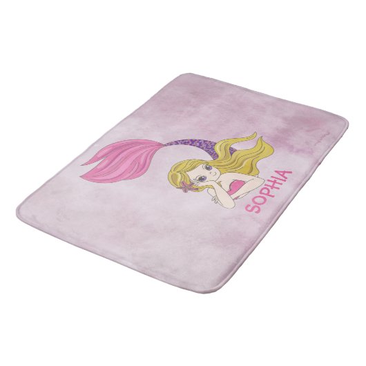 Mermaid Design Badematte (Schrägansicht)