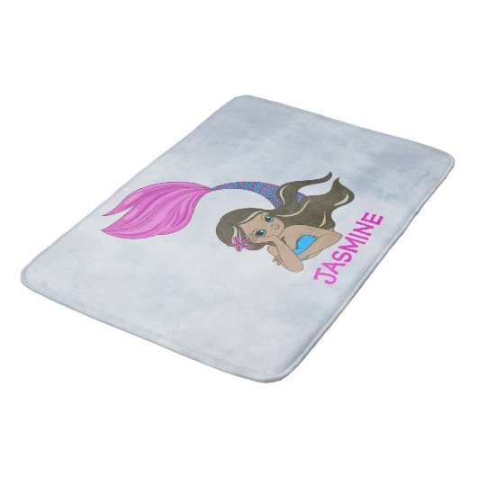 Mermaid Design Badematte (Schrägansicht)