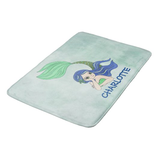 Mermaid Design Badematte (Schrägansicht)