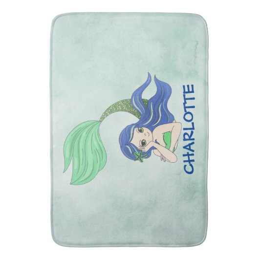 Mermaid Design Badematte (Vorderseite Vertikal)