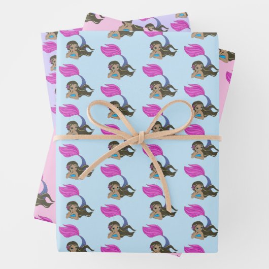 Mermaid Design Wrapping Paper Set Geschenkpapier Set (Beispiel)