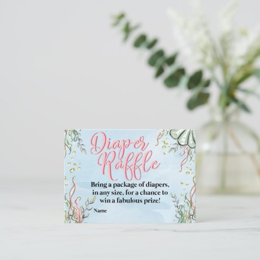 Mermaid Diaper Beilage Karte (Stehend Vorderseite)