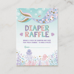 Mermaid Diaper Raffle Baby Girl Beach Sea Begleitkarte