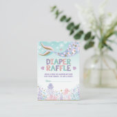 Mermaid Diaper Raffle Baby Girl Beach Sea Begleitkarte (Stehend Vorderseite)