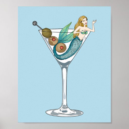 Mermaid Dirty Martini Art Print Poster (Vorne)
