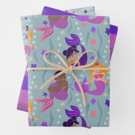 Mermaid Diversity Packpapier Geschenkpapier Set