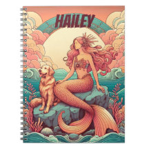 Mermaid Dog Lover Notebook Personalisiert Journal