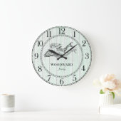 Mermaid Dolphin Aqua Blue Beach House Große Wanduhr (Zuhause)