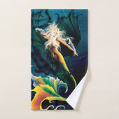 Mermaid Dragon Fantasy Blue Badhandtuch Set (Handtuch)