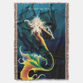 Mermaid Dragon Fantasy Blue Decke (Vorderseite Vertikal)