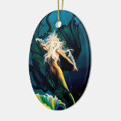 Mermaid Dragon Fantasy Blue Keramik Ornament (Links)