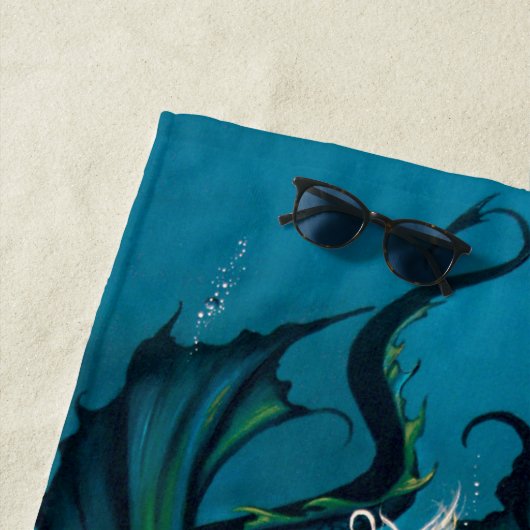 Mermaid Dragon Fantasy Blue Strandtuch (Beispiel)