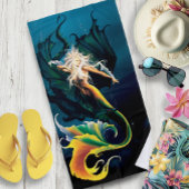 Mermaid Dragon Fantasy Blue Strandtuch