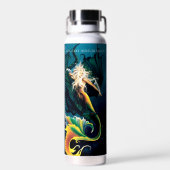 Mermaid Dragon Fantasy Blue Trinkflasche (Rückseite)