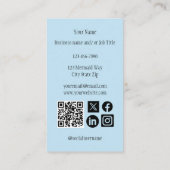 Mermaid Dragon Fantasy Blue Visitenkarte (Rückseite)