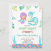 Mermaid Dragon Party Einladung (Vorderseite)