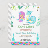 Mermaid Dragon Party Einladung (Vorne/Hinten)
