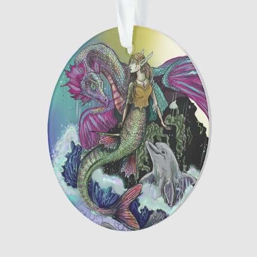 Mermaid, Dragon und Dolphin Ornament (Vorderseite)