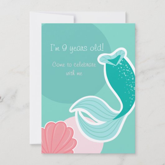 Mermaid dreams birthday invitation einladung (Vorderseite)